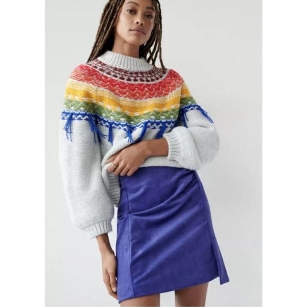 Revolve Anthropologie ROXANNA SUEDED Navy Blue Mini Skirt